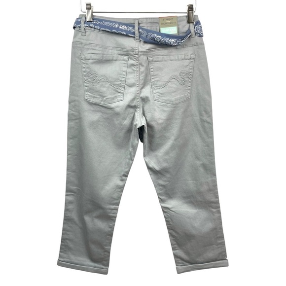 NEW Santana Dusty Blue Cotton Stretch Capris w/Tie Belt Size 8 - Picture 5 of 7